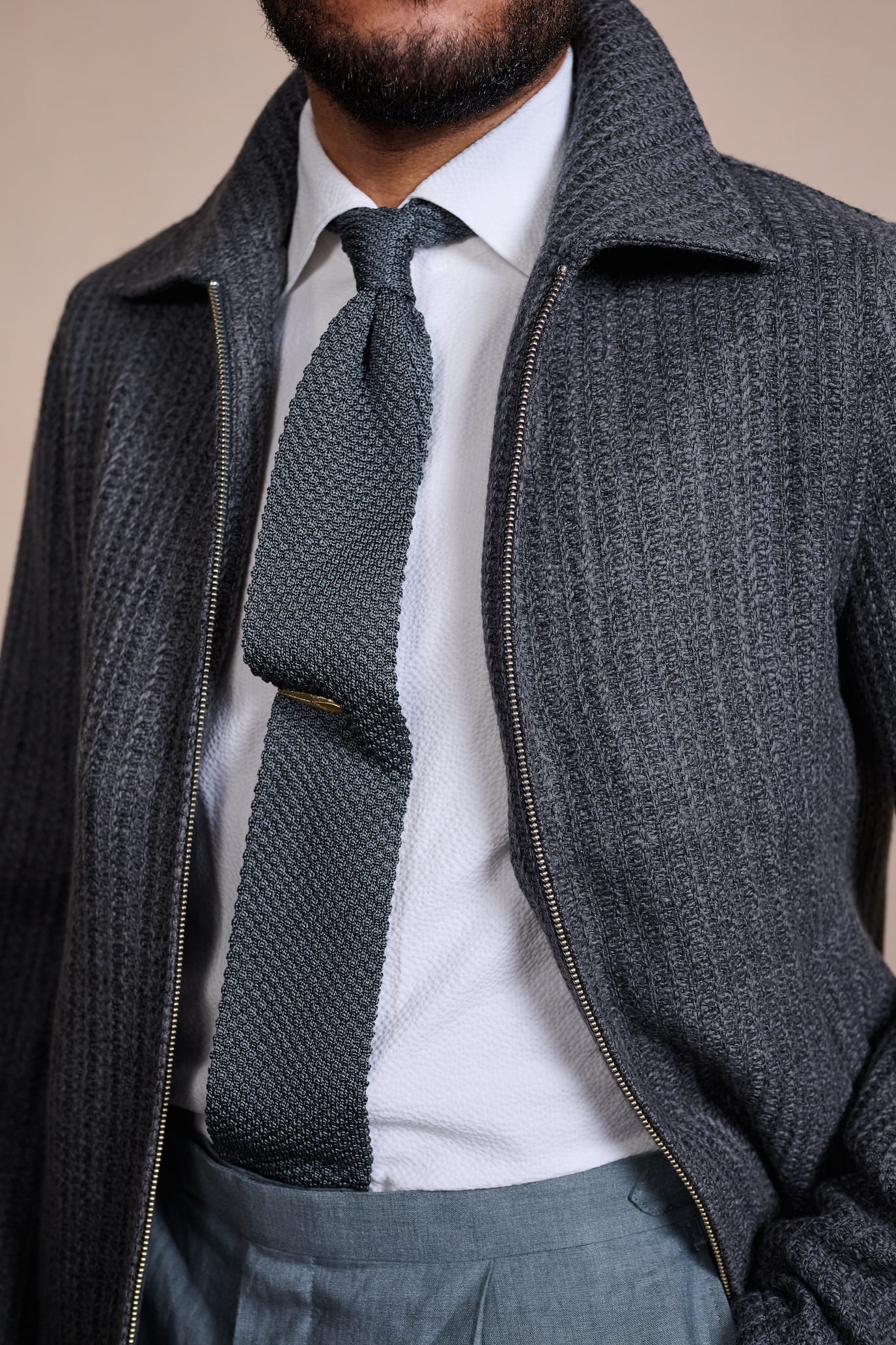 Cable Knit Luxury Wool Bomber - Image 4