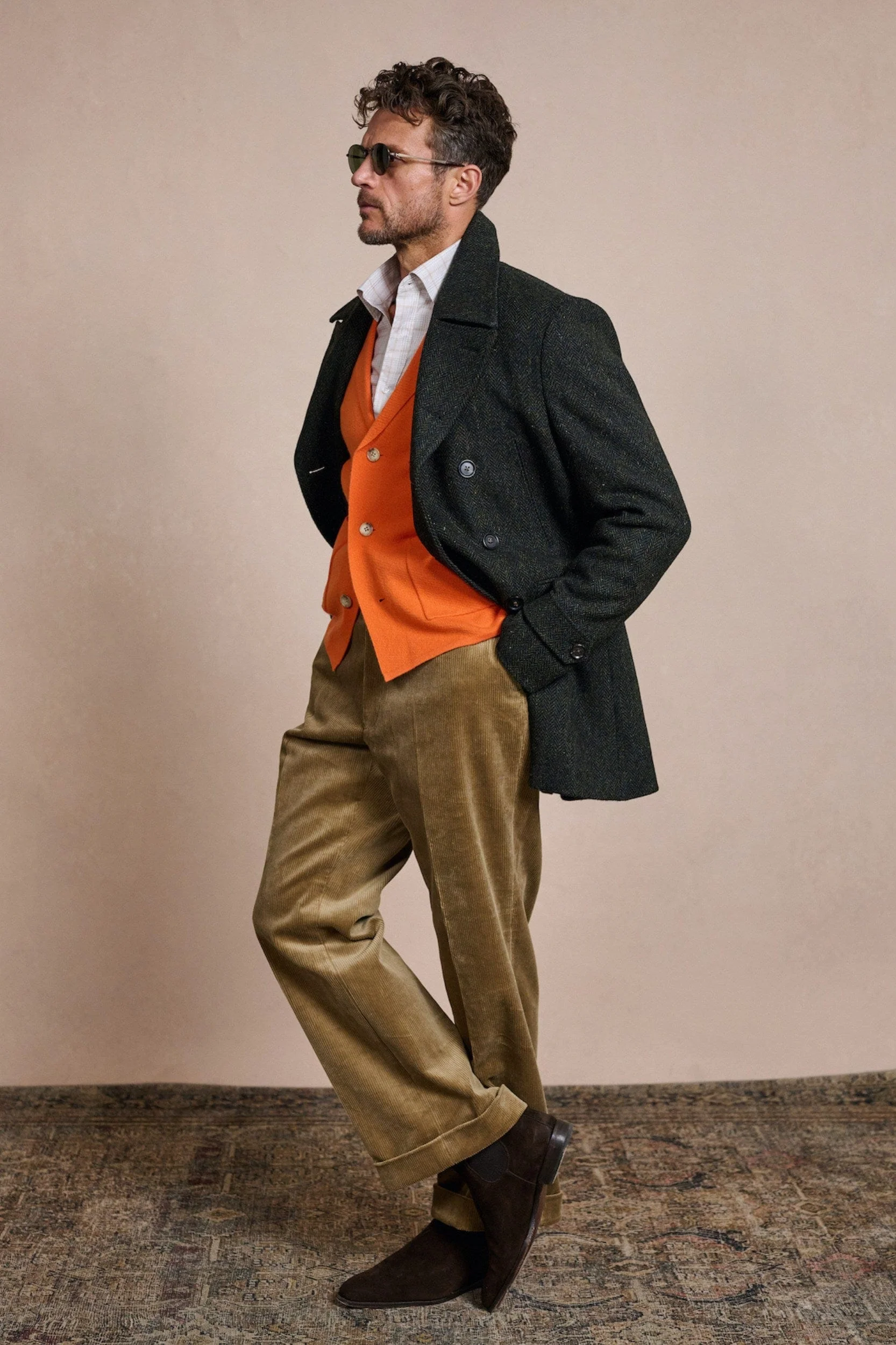 Harris Tweed Herringbone Coat - Image 8