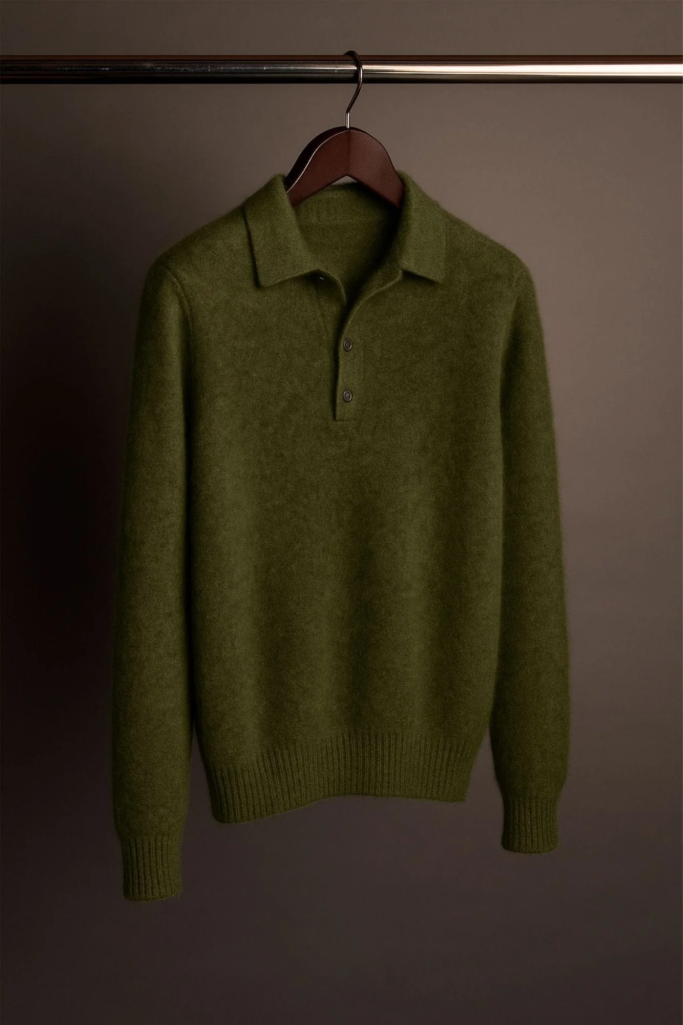Made-to-Measure Cashmere Long-Sleeve Polo - Image 10
