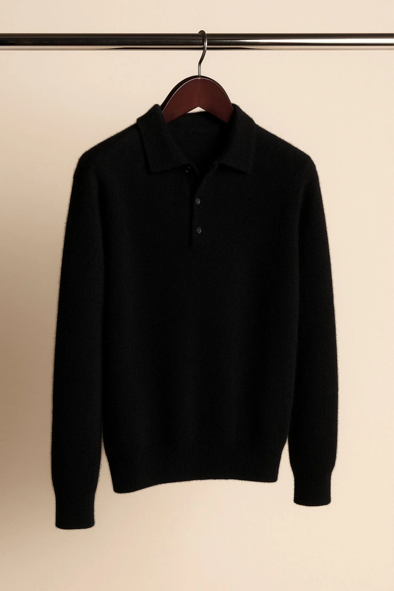 Made-to-Measure Cashmere Long-Sleeve Polo - Image 4
