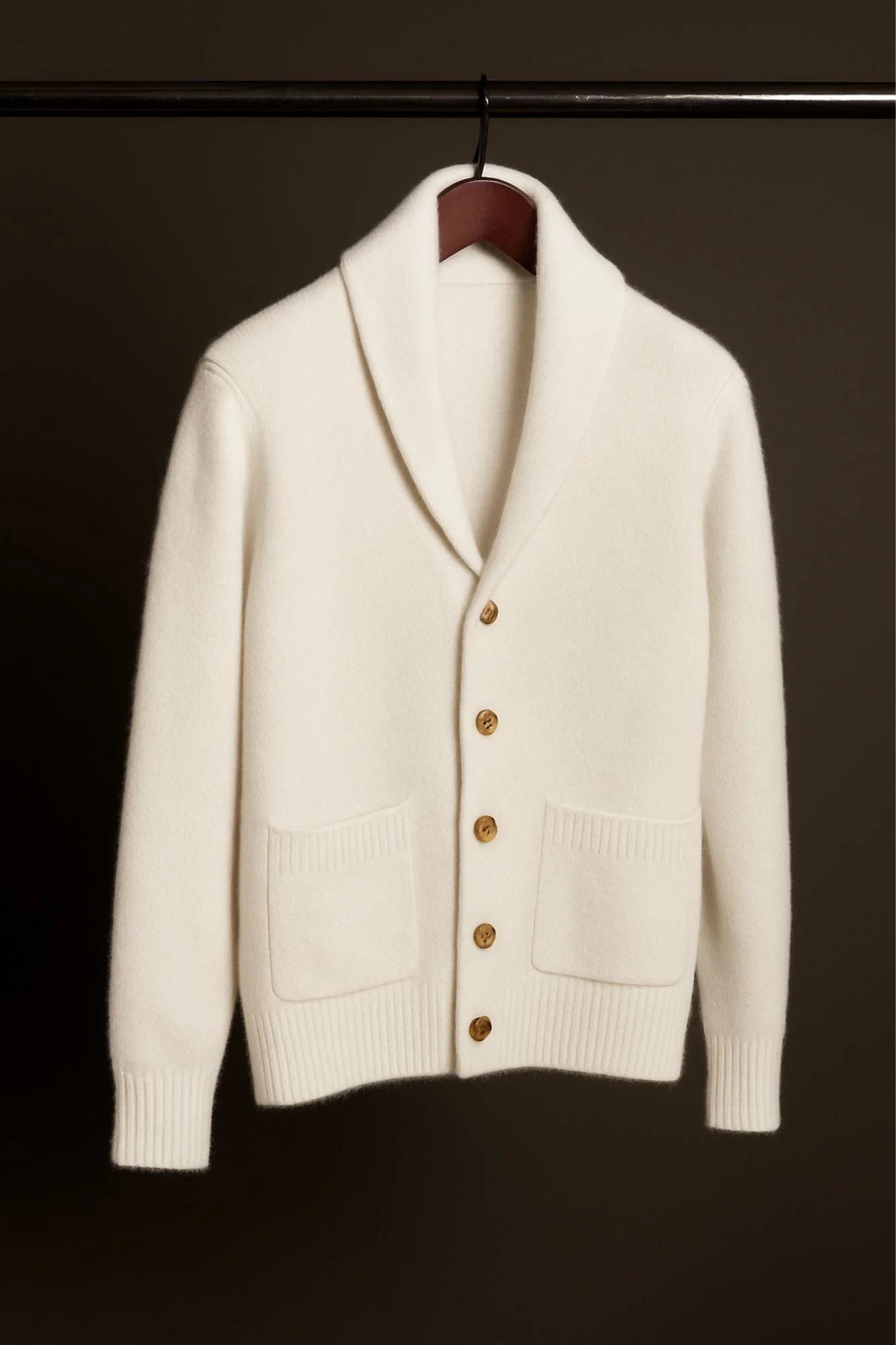 Made-to-Measure Cashmere Shawl Cardigan Sweater - Image 10