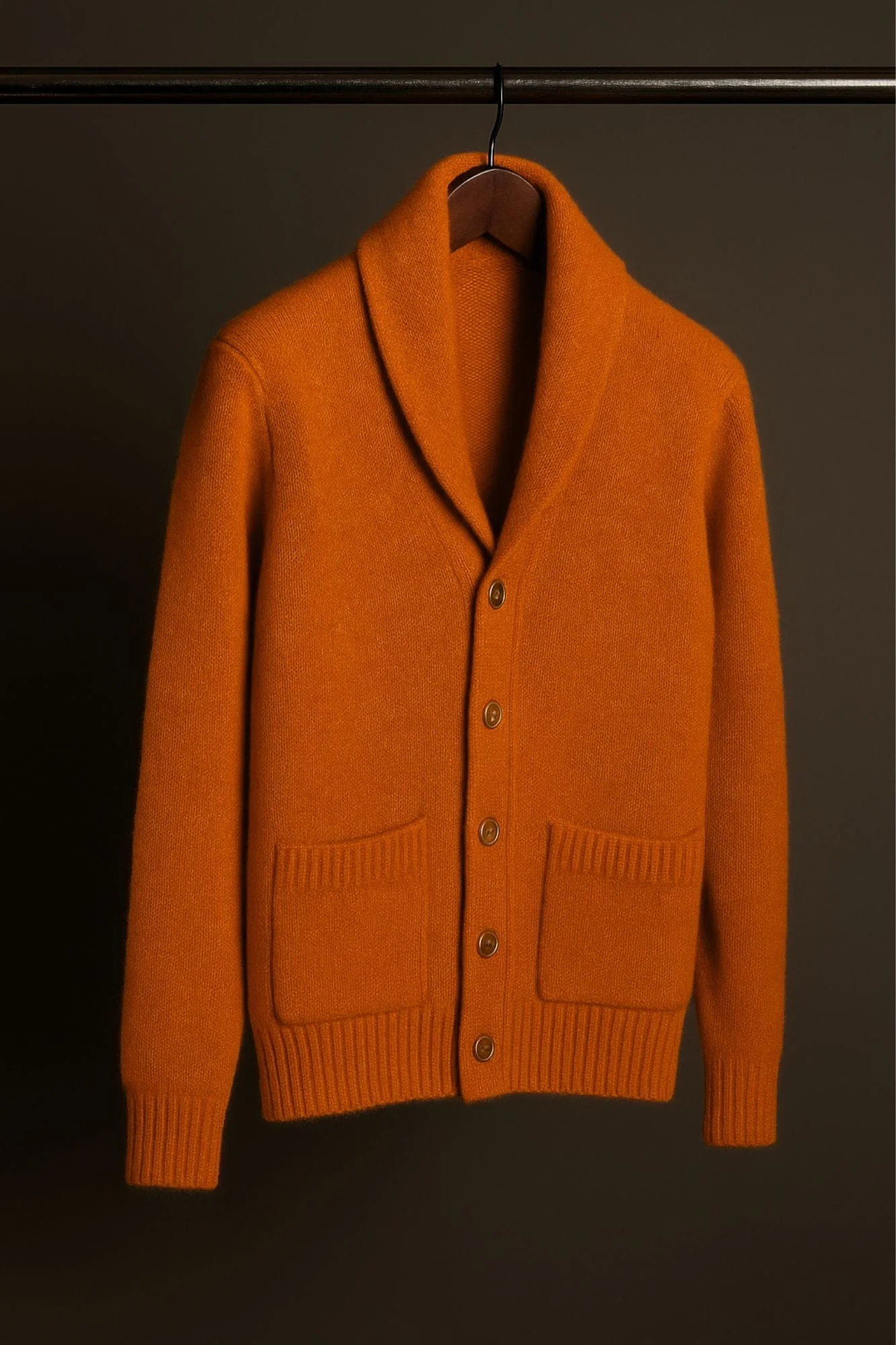 Made-to-Measure Cashmere Shawl Cardigan Sweater - Image 6