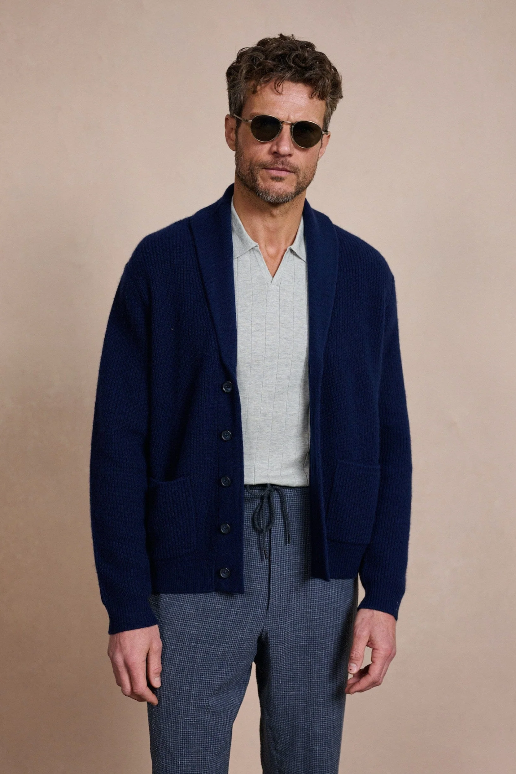 Made-to-Measure Cotton & Silk V-Neck Polo - Image 6