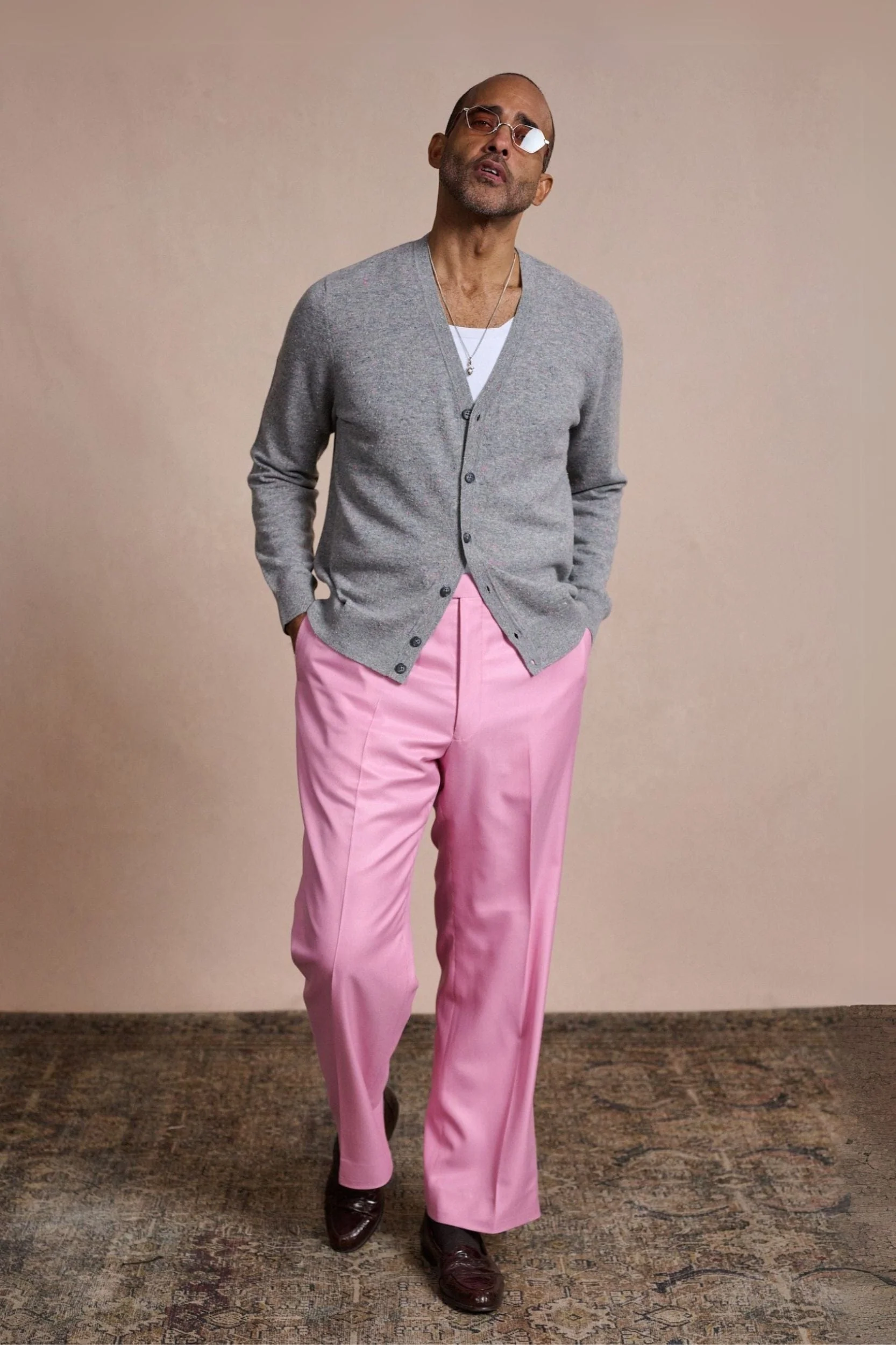 Made-to-Measure Donegal Flecked Cashmere Cardigan - Image 4