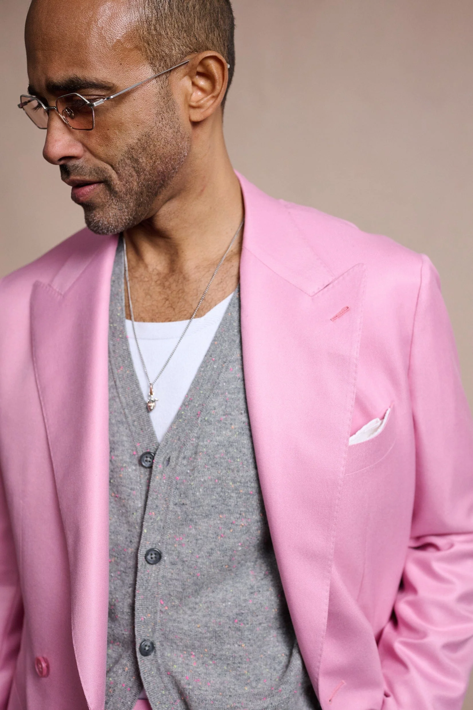 Made-to-Measure Donegal Flecked Cashmere Cardigan - Image 7