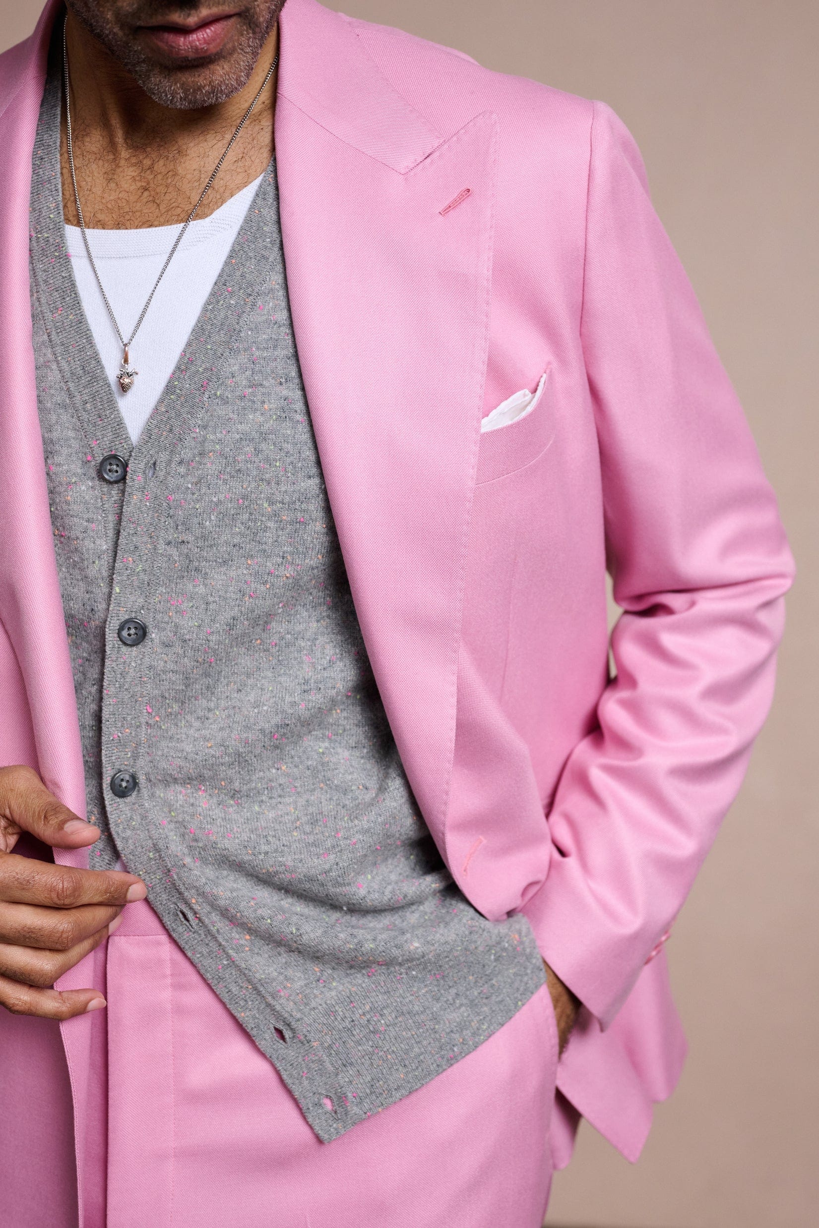 Made-to-Measure Donegal Flecked Cashmere Cardigan - Image 9