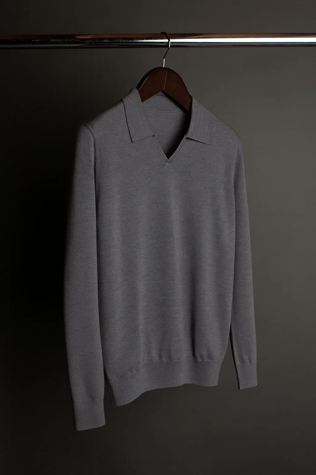 MTM Merino Long-Sleeve V-Neck Polo - Image 15