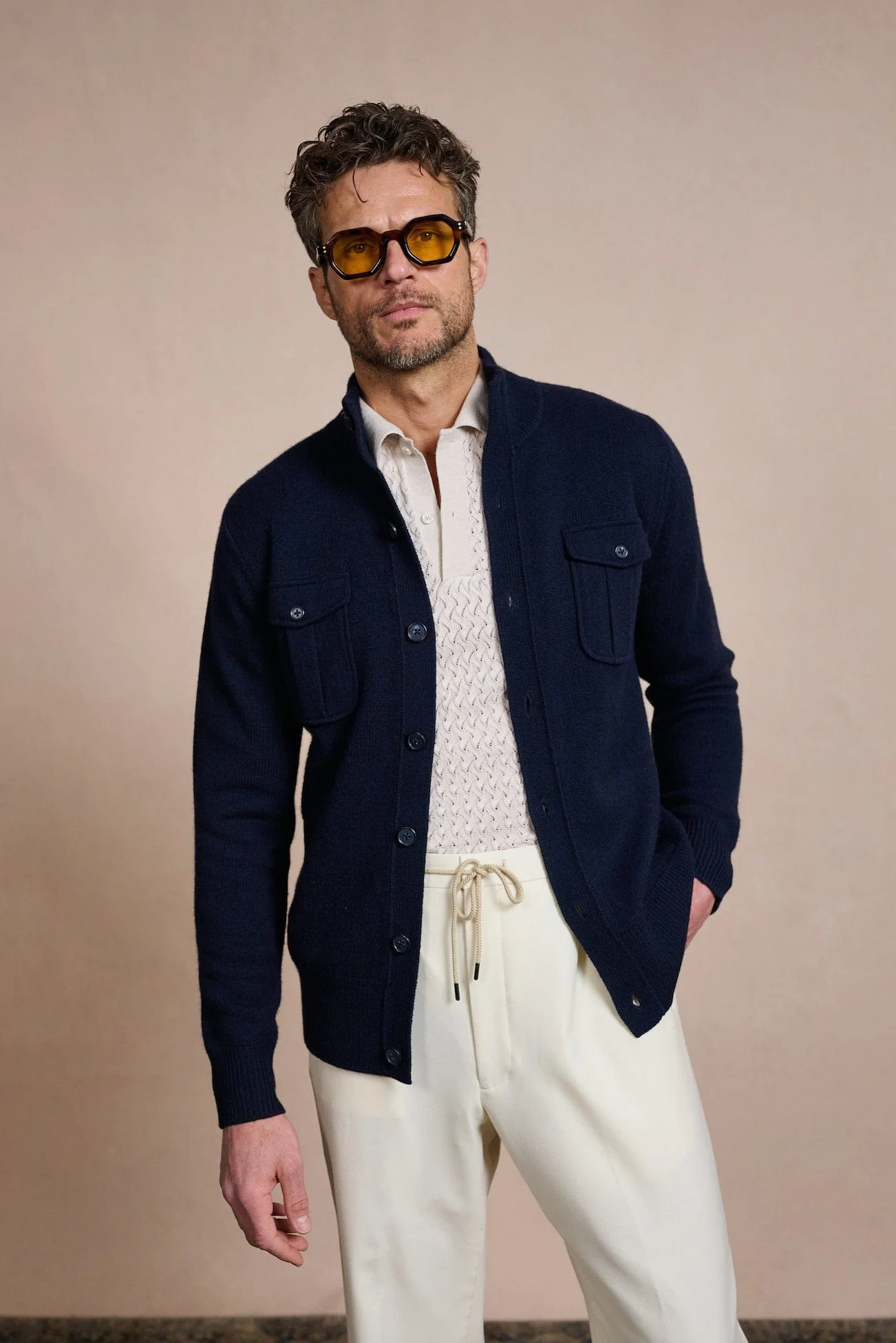 Made-to-Measure Wool & Cashmere Field Cardigan - Image 5