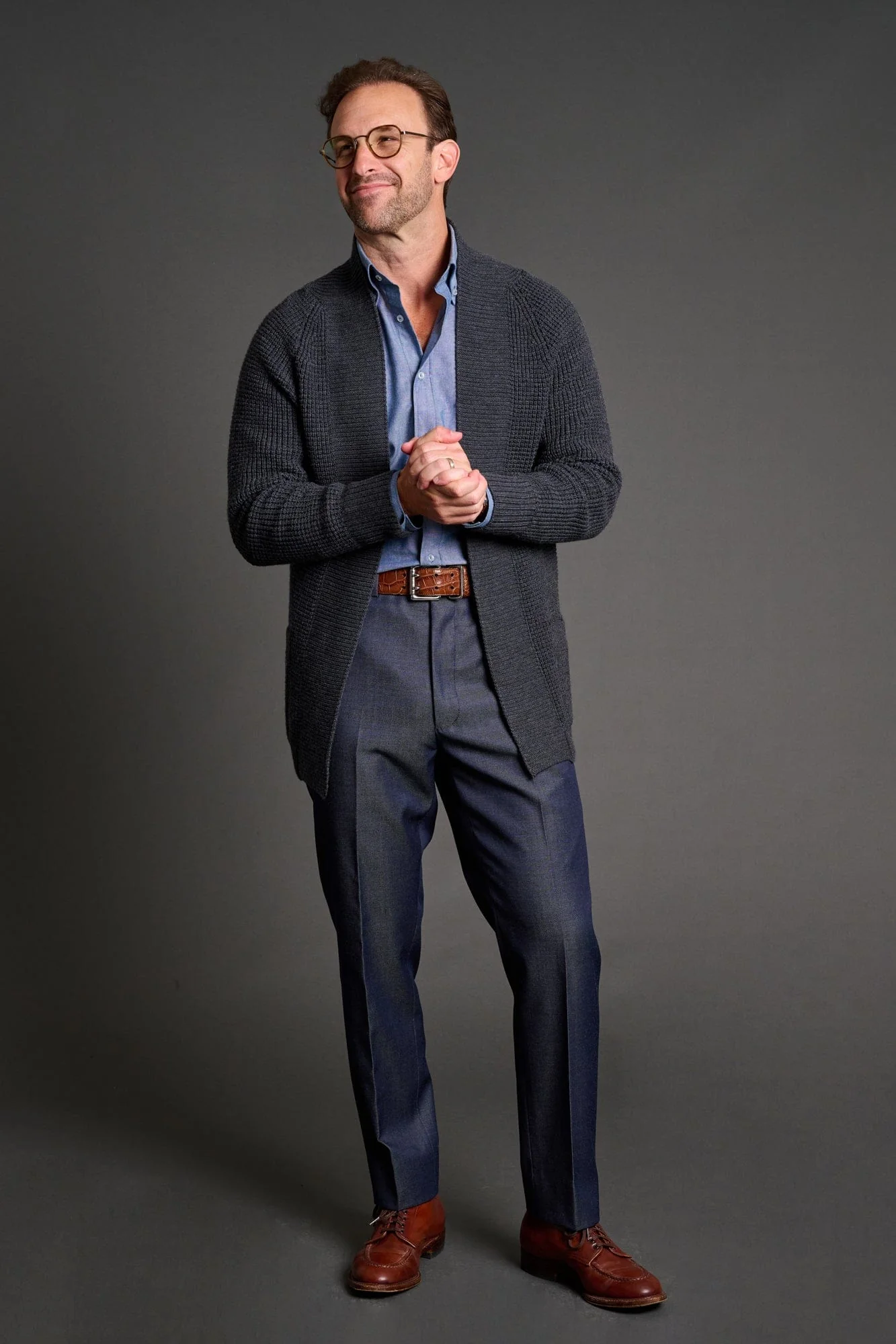 Leo Ribbed Merino Shawl Cardigan - Image 16