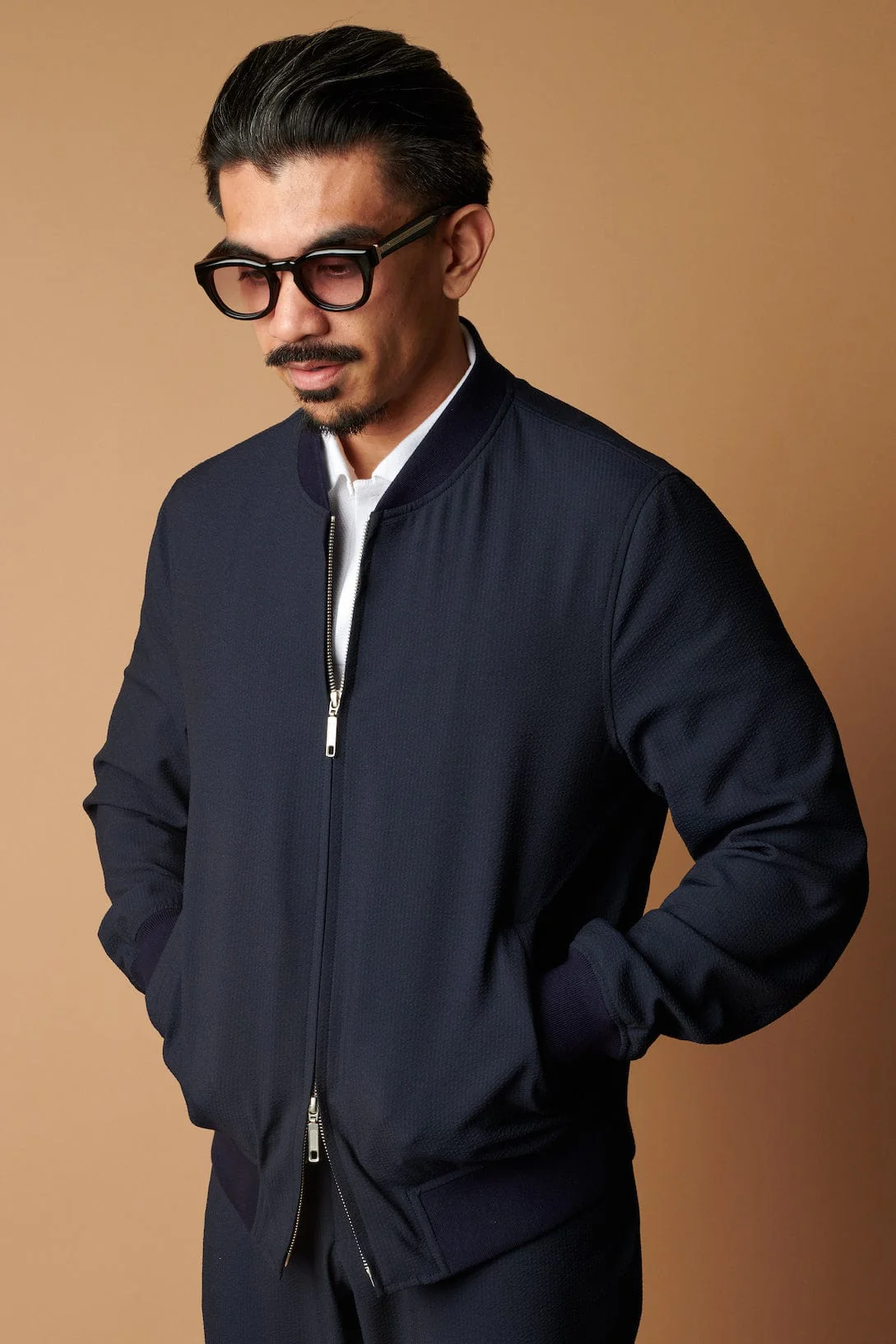 Stretch Seersucker Bomber - Image 3